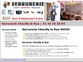 Serrurerie Chevilly-la-Rue tel 0142182894